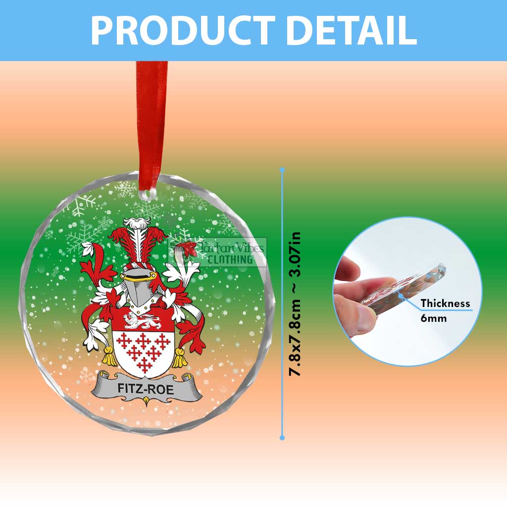 Fitz-Roe Irish Clan Christmas Glass Ornament with Coat of Arms - 2D-tartanvibesclothing
