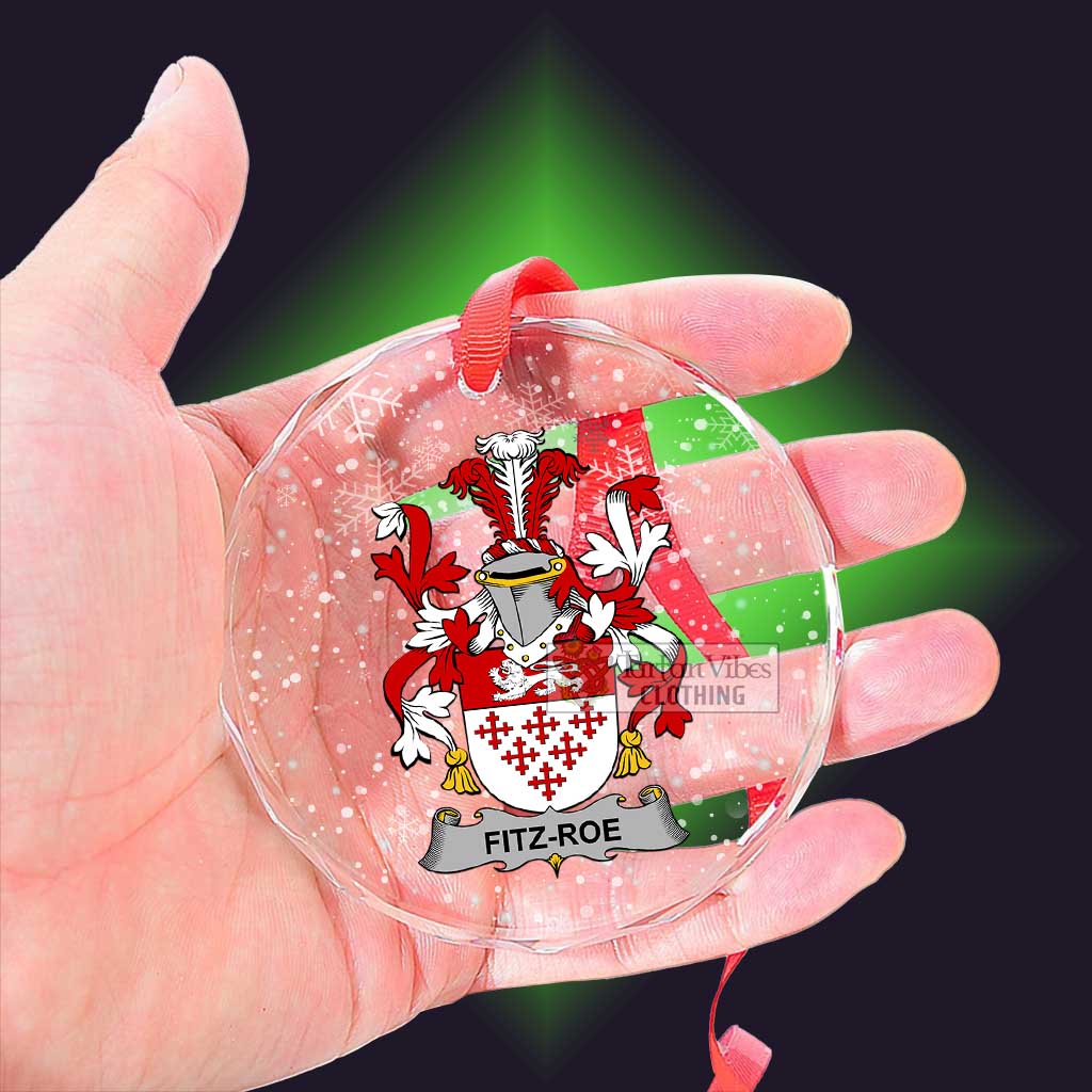 Fitz-Roe Irish Clan Christmas Glass Ornament with Coat of Arms - 2D-tartanvibesclothing