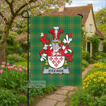 Fitz-Roe Irish Clan Tartan Flag with Coat of Arms