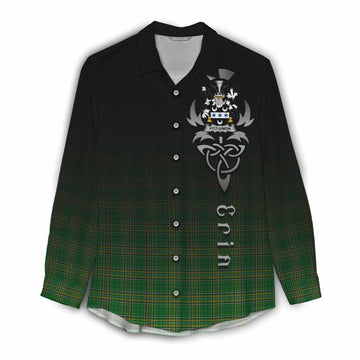 Fitz-Simon Irish Clan Women's Casual Shirt with Coat of Arms Erin Go Bragh Celtic Inspired Female - Tartan Vibes Clothing