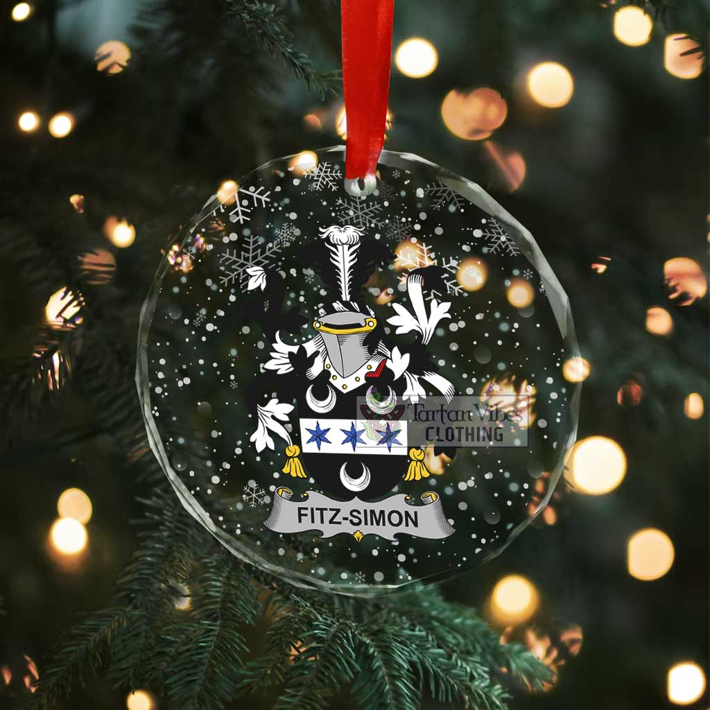 Fitz-Simon Irish Clan Christmas Glass Ornament with Coat of Arms - 2D-tartanvibesclothing