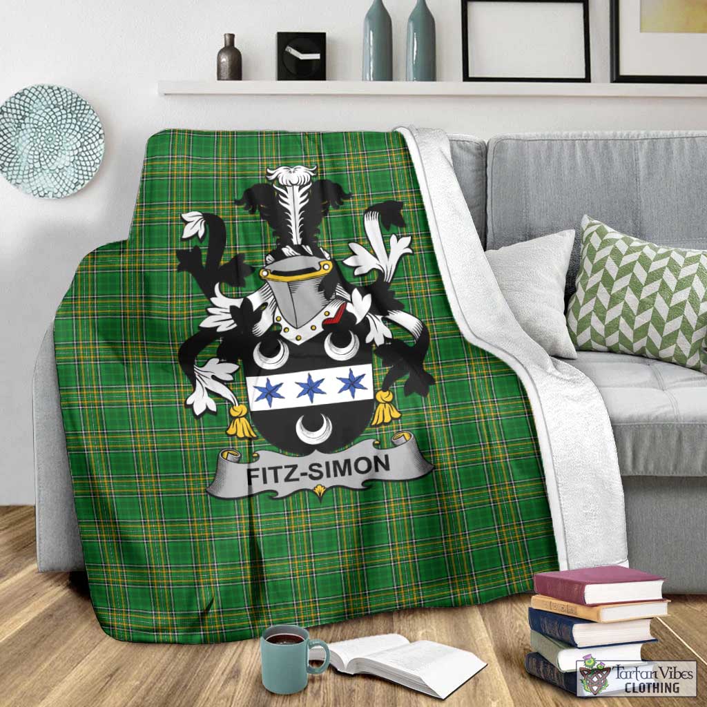 Fitz-Simon Irish Clan Tartan Blanket with Coat of Arms - Tartan Vibes Clothing