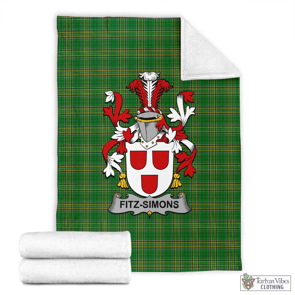 Fitz-Simons Irish Clan Tartan Blanket with Coat of Arms X-Large 59 x 79 inches 150 x 200 cm - Tartan Vibes Clothing