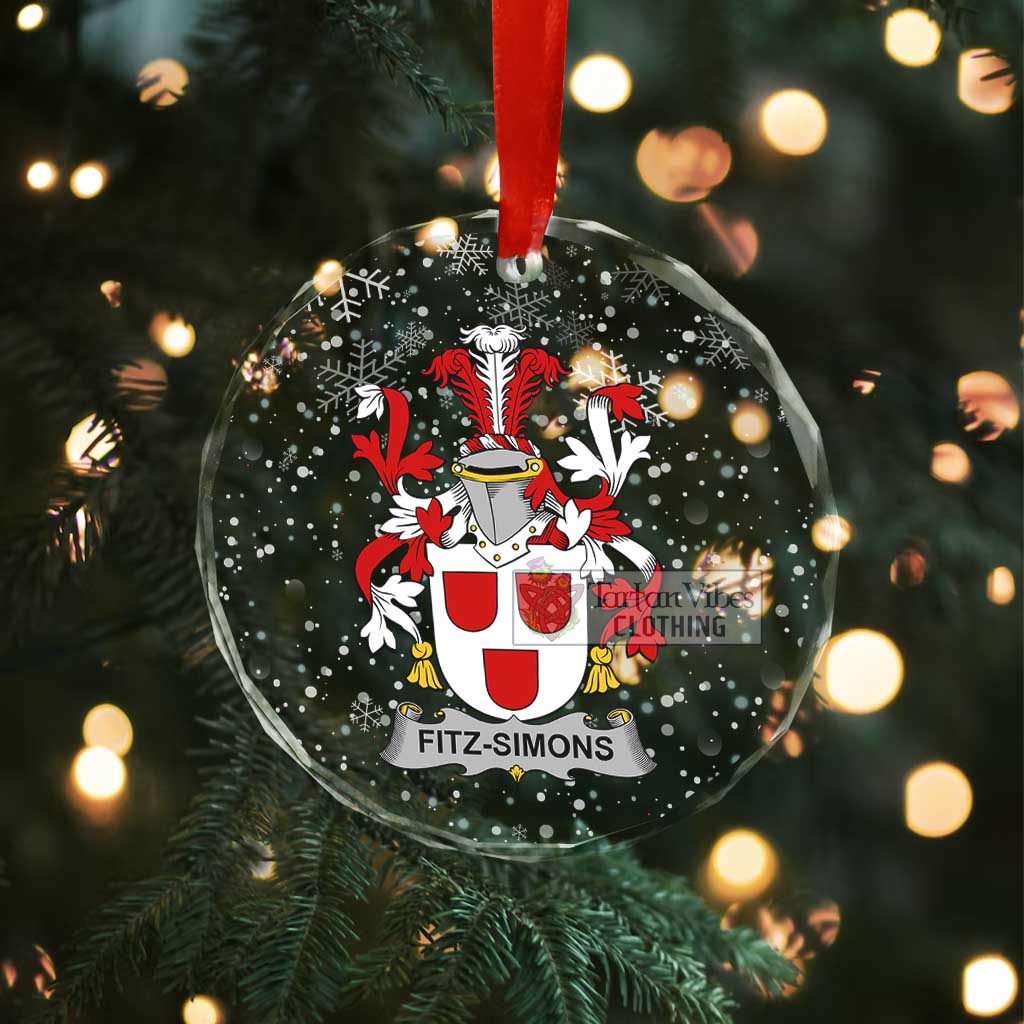 Fitz-Simons Irish Clan Christmas Glass Ornament with Coat of Arms - 2D-tartanvibesclothing