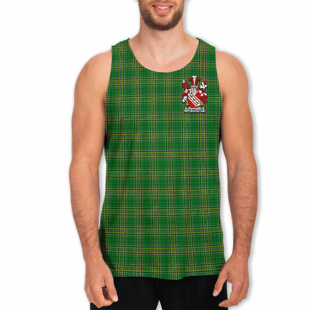 Fitz-William Irish Clan Tartan Men's Tank Top with Coat of Arms Men - Tartan Vibes Clothing