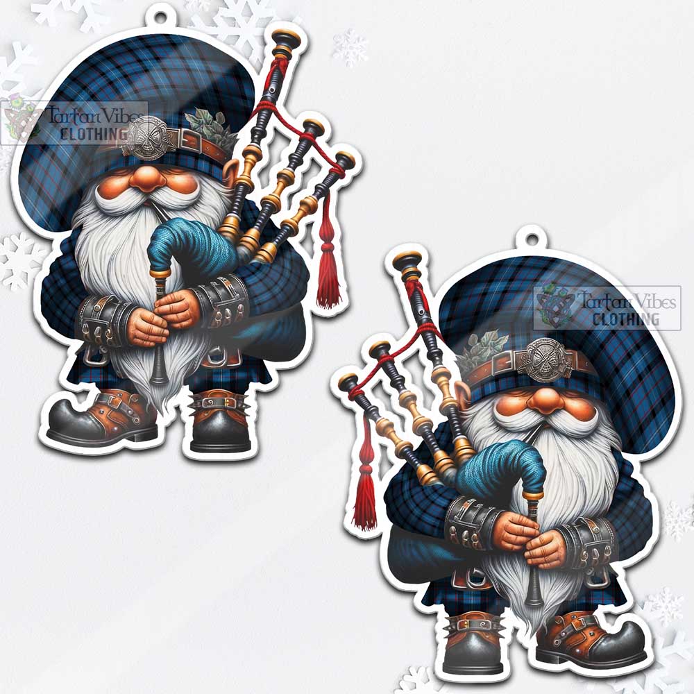 Tartan Vibes Clothing Fitzgerald Tartan Badpiper Gnome Christmas Ornament