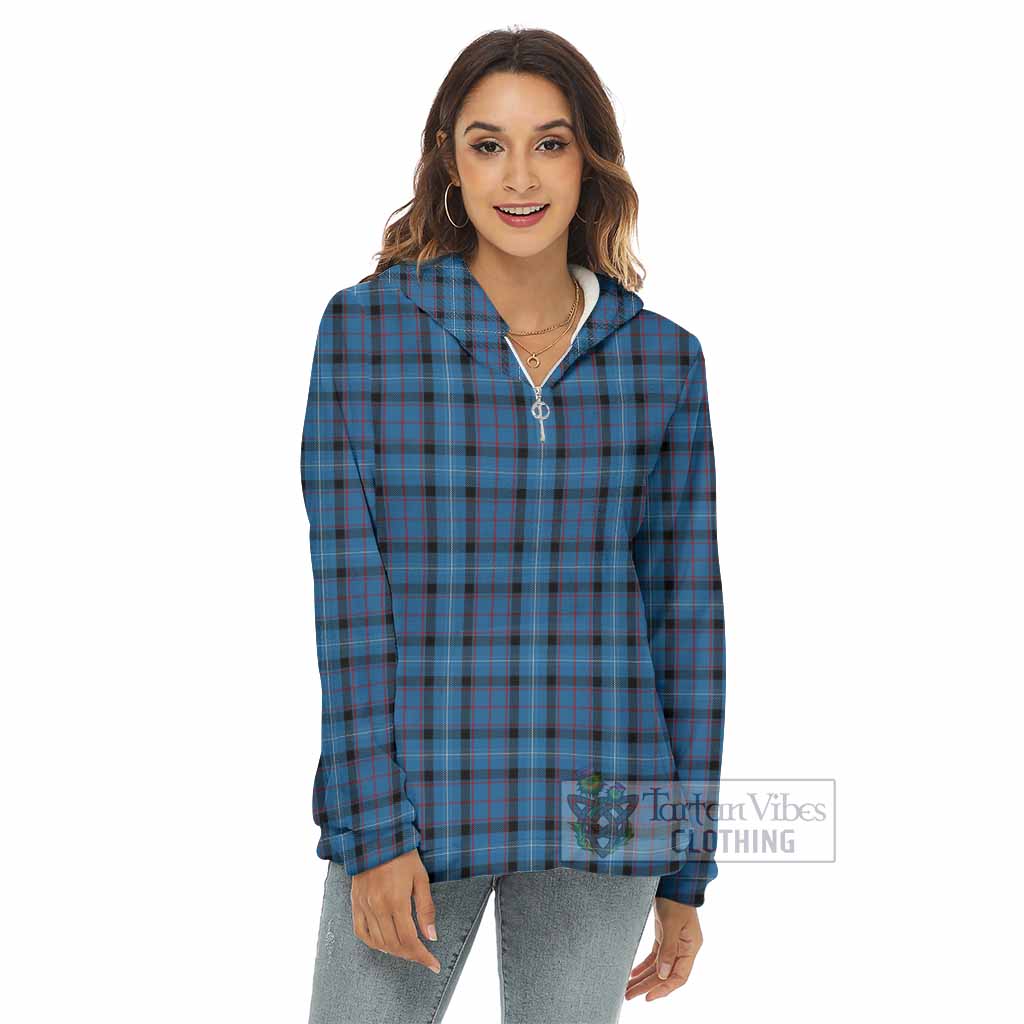 Fitzgerald Tartan Women's Borg Fleece Hoodie with Half Zip - Tartan Vibes Clothing