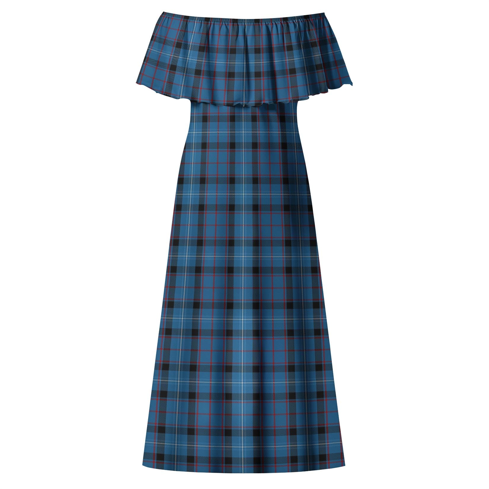 Fitzgerald Tartan Off Shoulder Long Dress - Tartan Vibes Clothing