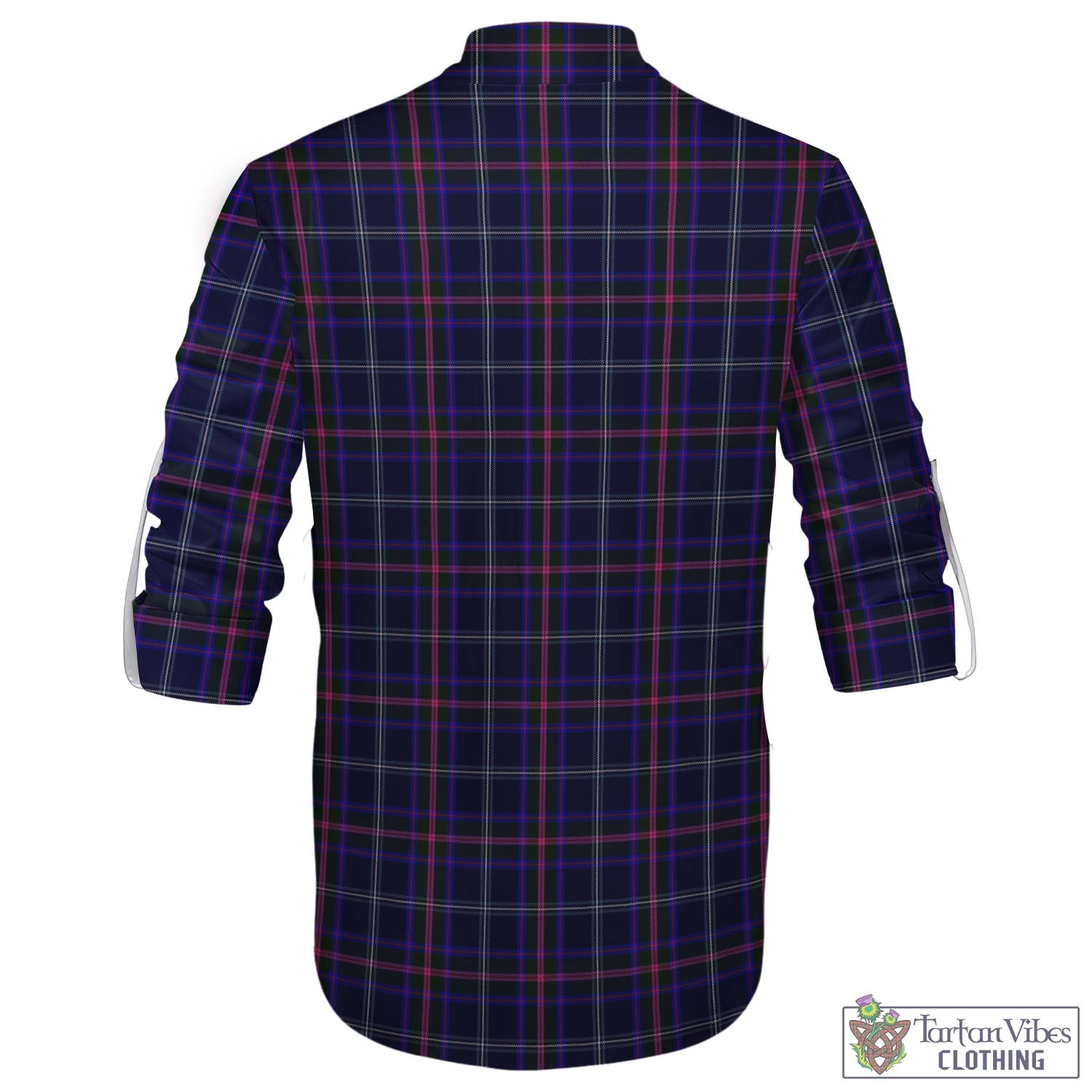 Tartan Vibes Clothing Fitzgerald Hunting Tartan Men's Scottish Traditional Jacobite Ghillie Kilt Shirt