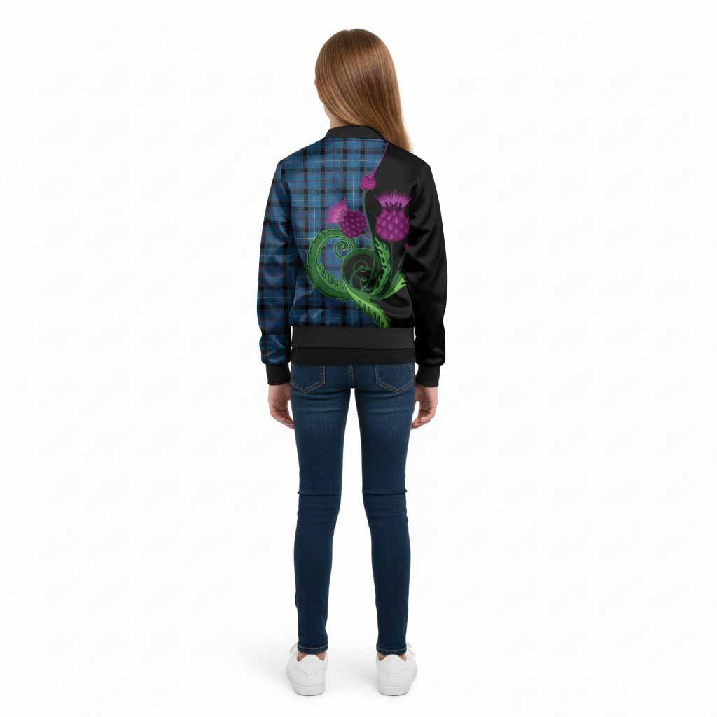 Fitzgerald Tartan Kid Bomber Jacket Traditional Scottish Thistle