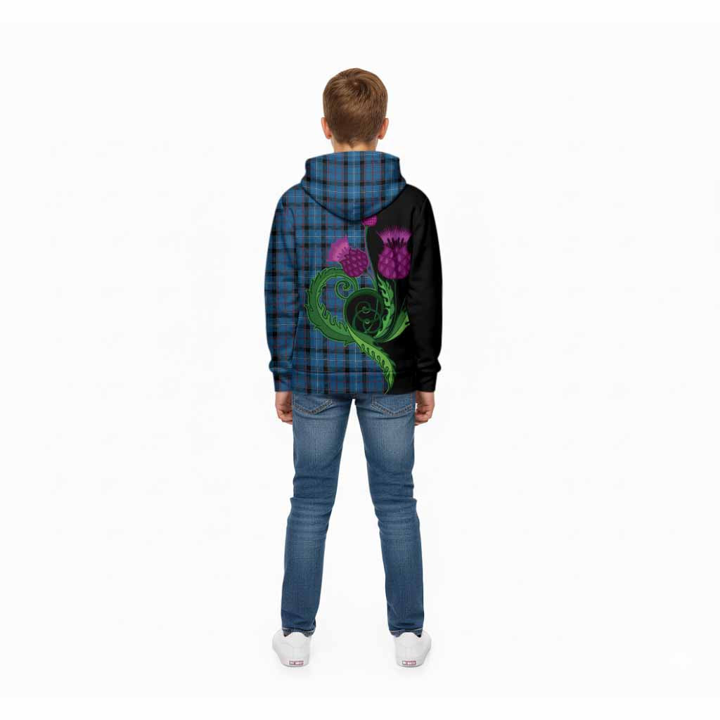 Fitzgerald Tartan Kid Hoodie Traditional Scottish Thistle