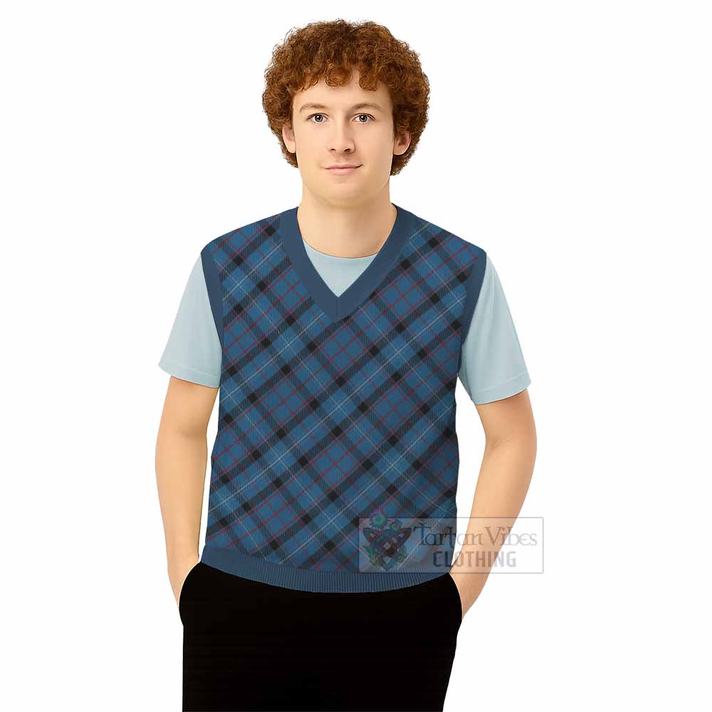 Fitzgerald Tartan  Knitted V-Neck Vest Cross Style