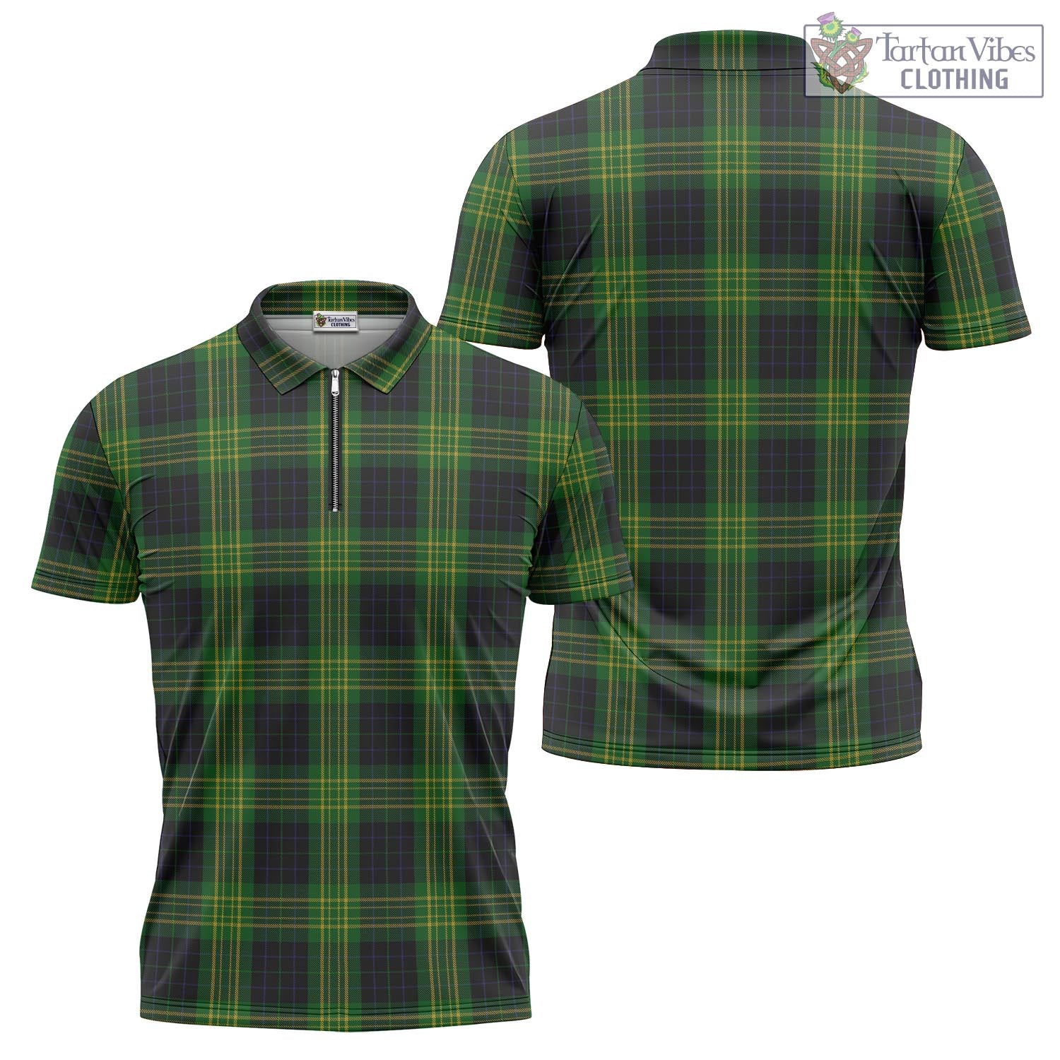 Tartan Vibes Clothing Fitzpatrick Hunting Tartan Zipper Polo Shirt