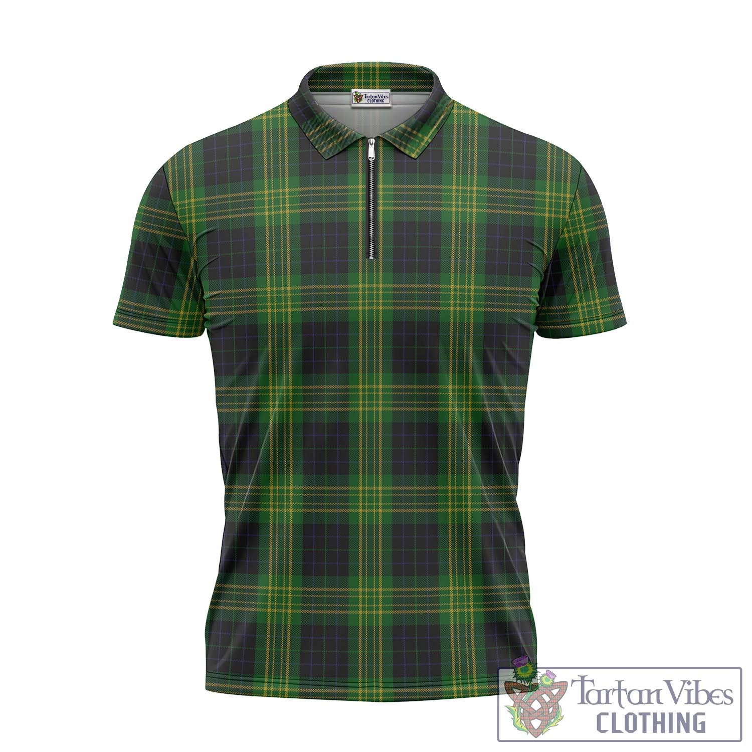 Tartan Vibes Clothing Fitzpatrick Hunting Tartan Zipper Polo Shirt