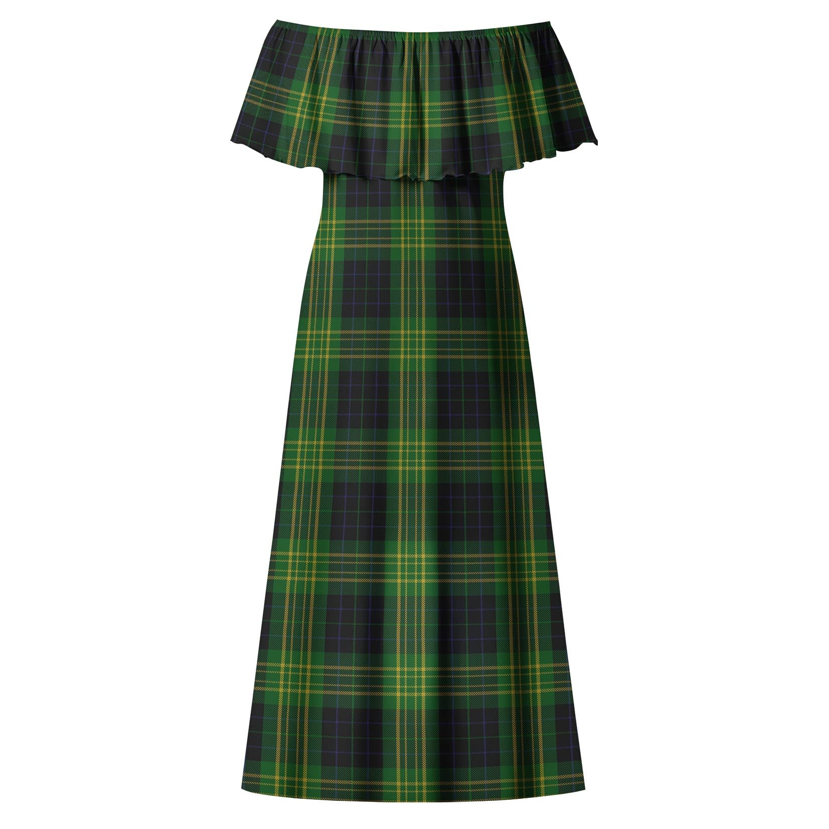 Fitzpatrick Hunting Tartan Off Shoulder Long Dress - Tartanvibesclothing