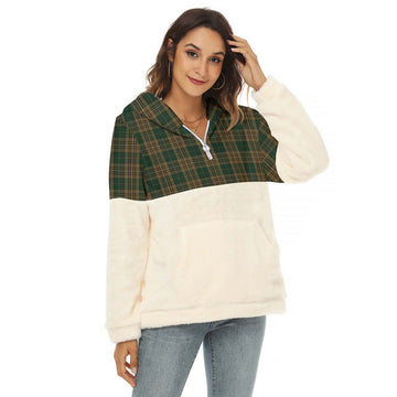 Fitzsimmons Tartan Half Style Women's Borg Fleece Hoodie with Half Zip Female - Tartan Vibes Clothing