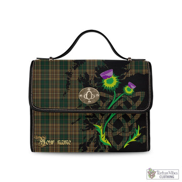 Fitzsimmons Tartan Waterproof Canvas Bag with Scotland Map and Thistle Celtic Accents