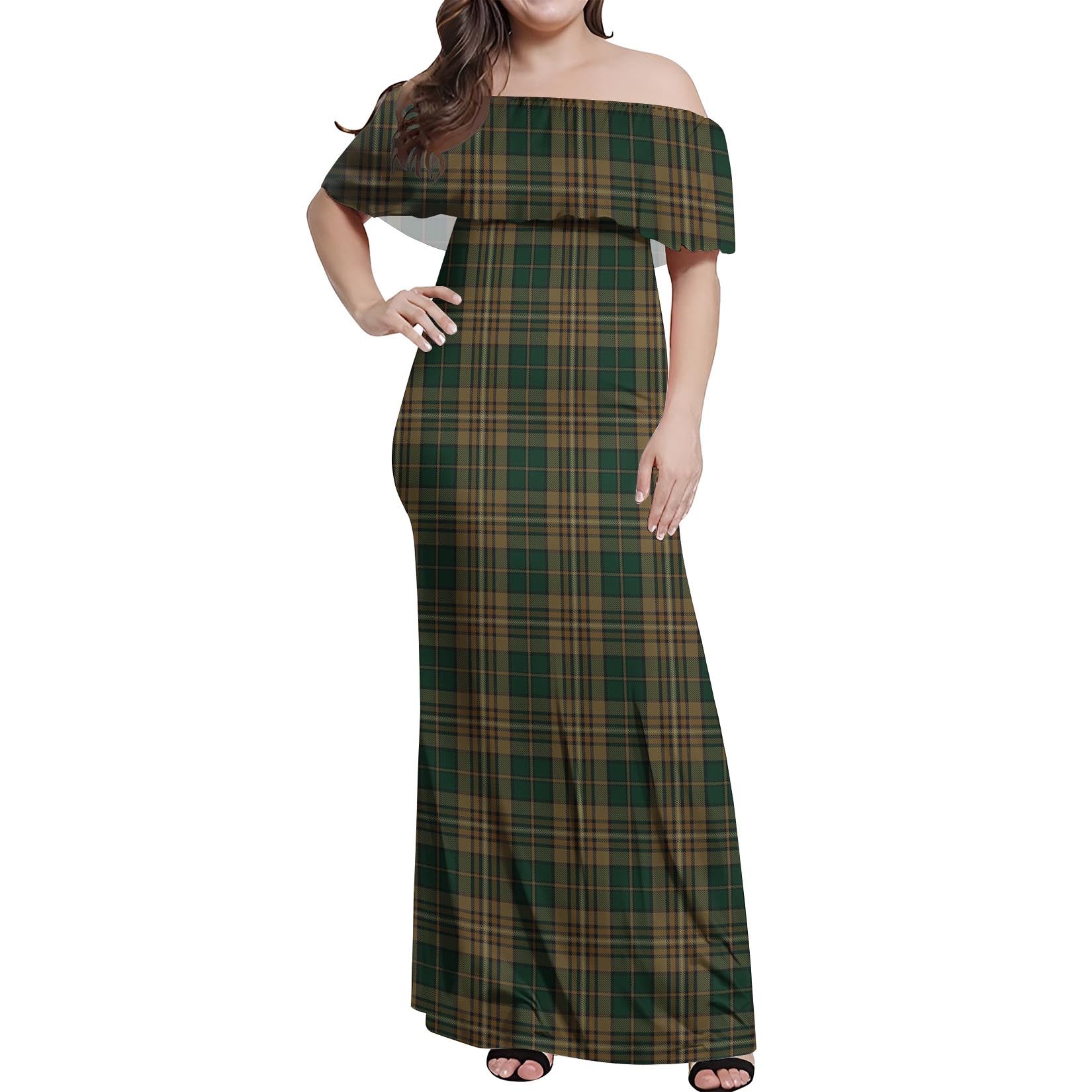 Fitzsimmons Tartan Off Shoulder Long Dress Women's Dress - Tartan Vibes Clothing