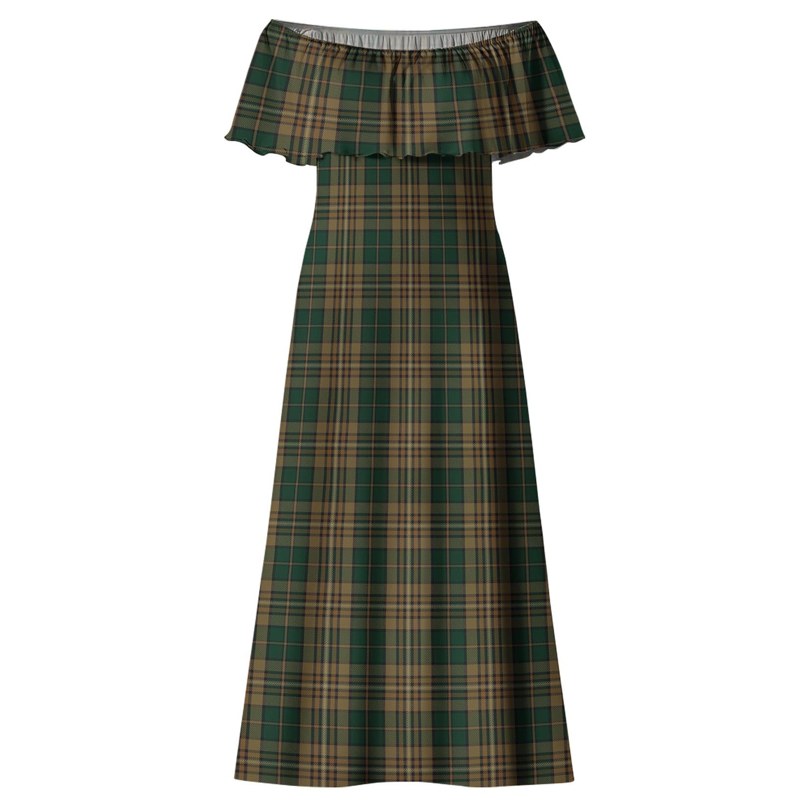 Fitzsimmons Tartan Off Shoulder Long Dress - Tartan Vibes Clothing