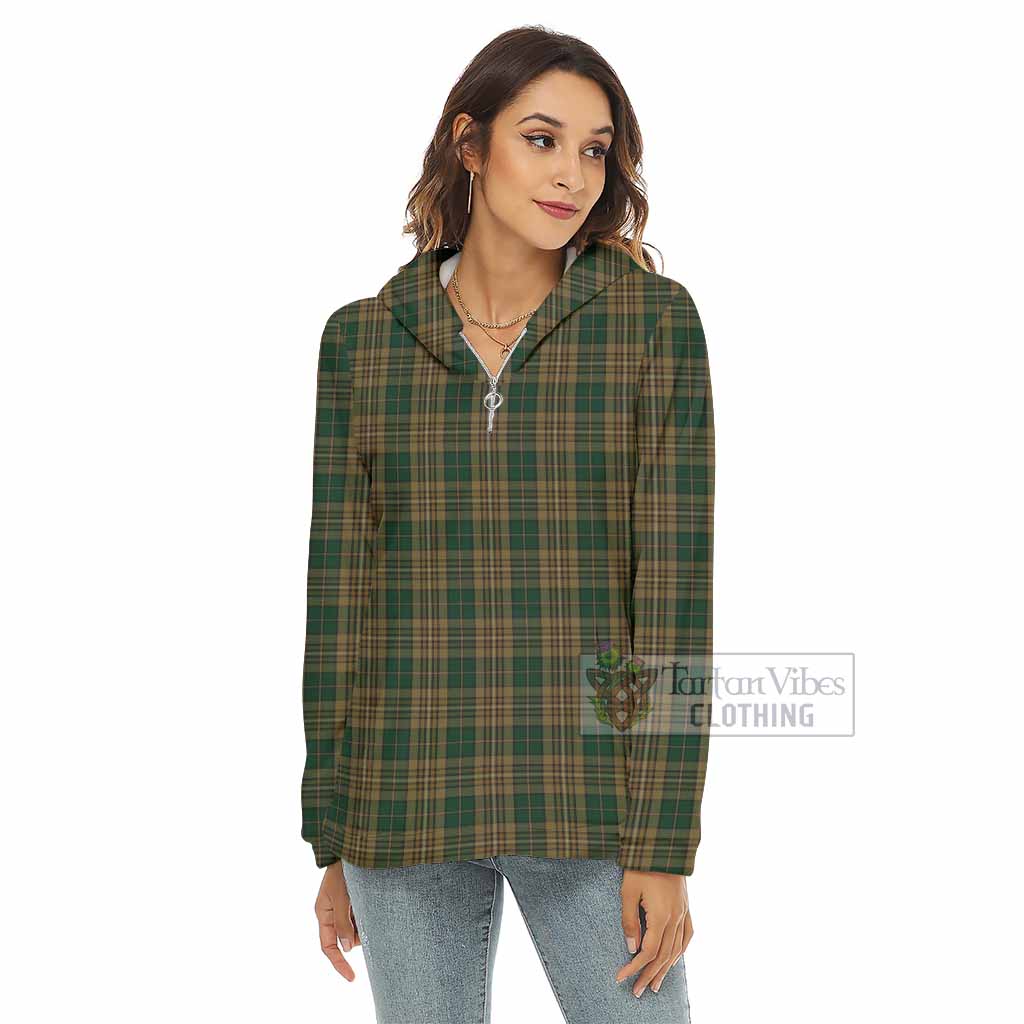 Fitzsimmons Tartan Women's Borg Fleece Hoodie with Half Zip - Tartan Vibes Clothing