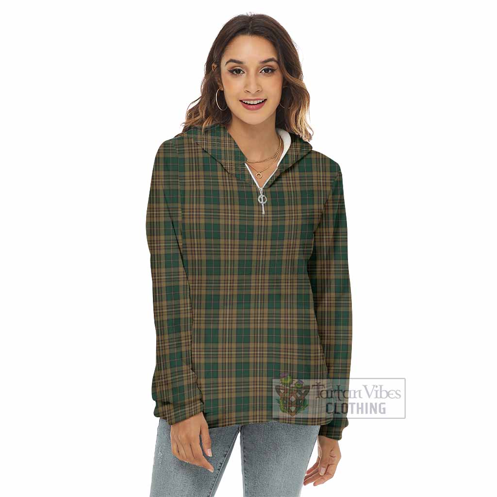 Fitzsimmons Tartan Women's Borg Fleece Hoodie with Half Zip - Tartan Vibes Clothing
