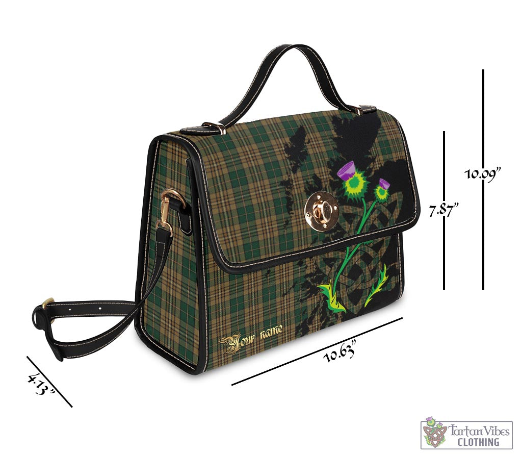 Tartan Vibes Clothing Fitzsimmons Tartan Waterproof Canvas Bag with Scotland Map and Thistle Celtic Accents