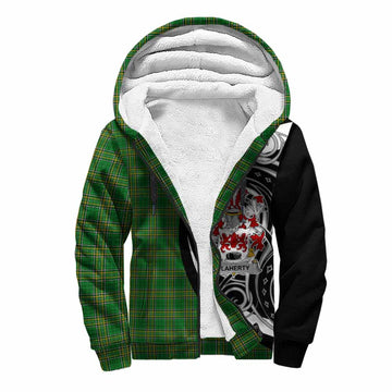 Tartan Vibes Clothing Flaherty Irish Clan Sherpa Hoodie Celtic Circle Style