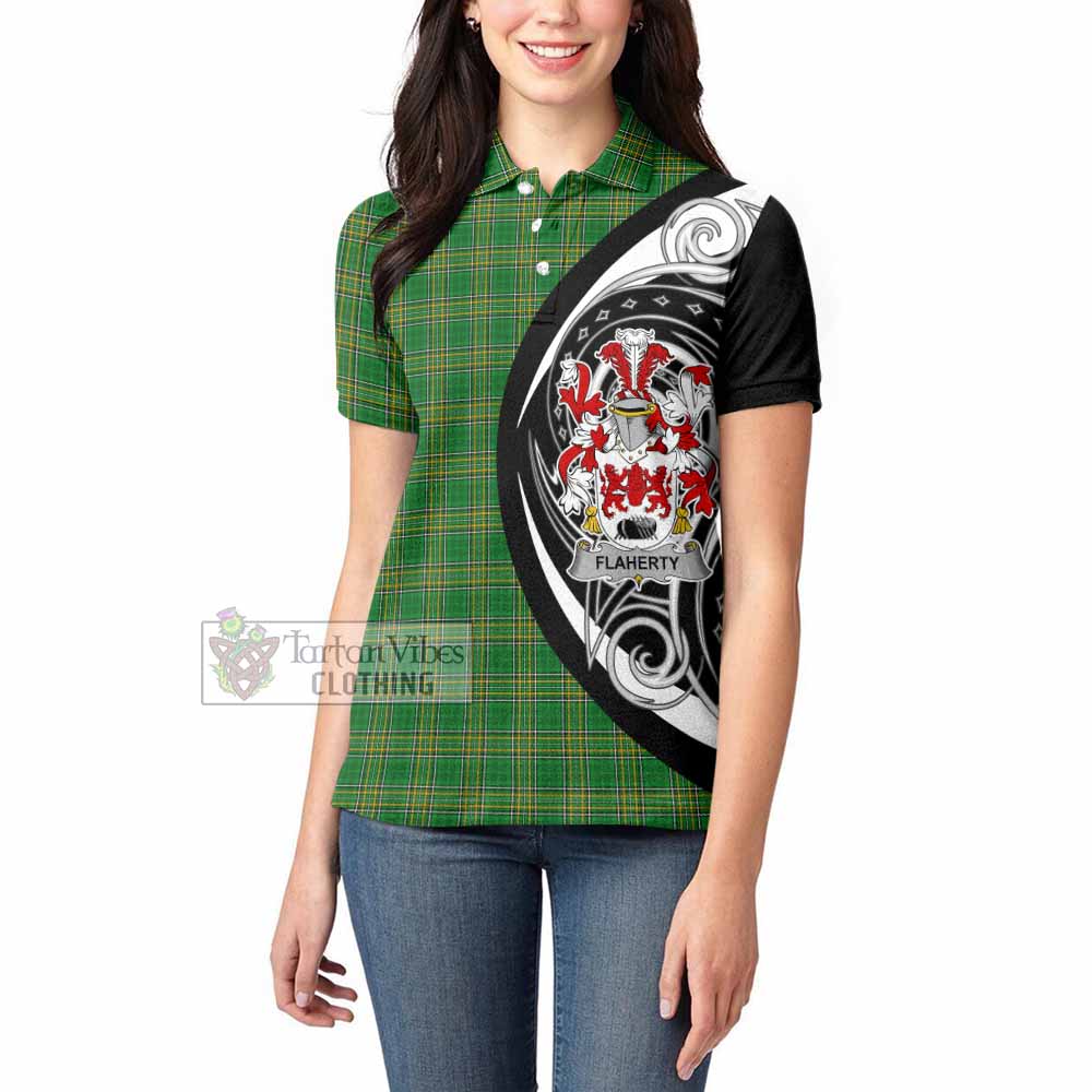 Tartan Vibes Clothing Flaherty Irish Clan Women's Polo Shirt Celtic Circle Style