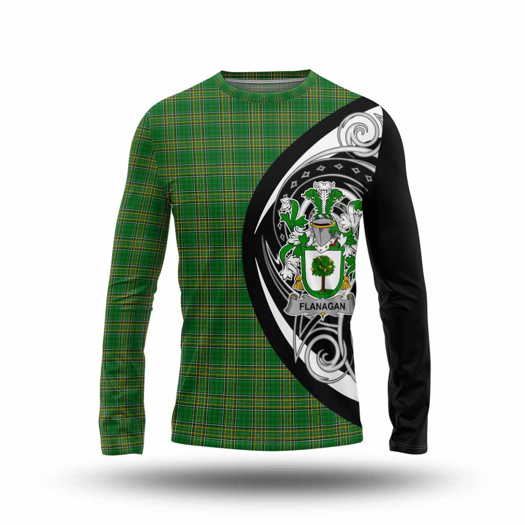 Tartan Vibes Clothing Flanagan Irish Clan Long Sleeve T-Shirt Celtic Circle Style