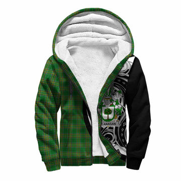 Tartan Vibes Clothing Flanagan Irish Clan Sherpa Hoodie Celtic Circle Style