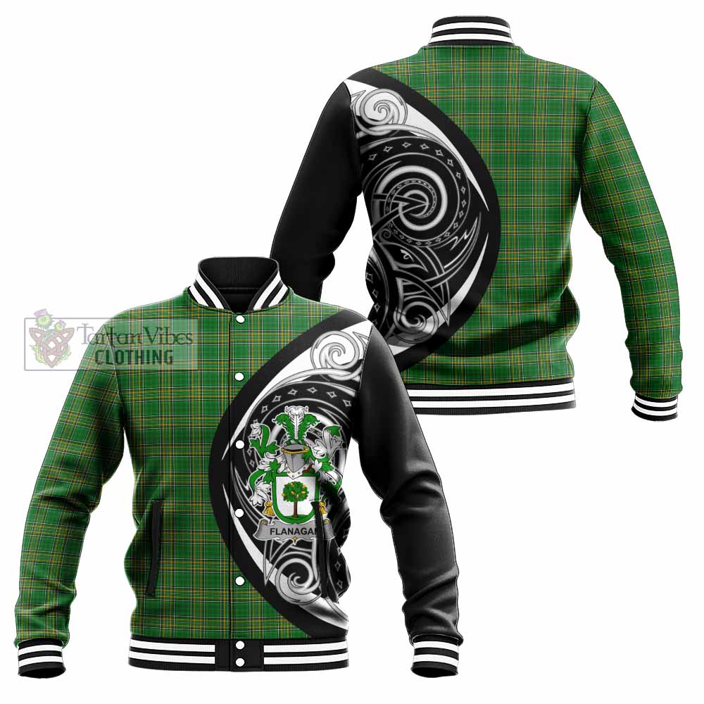 Tartan Vibes Clothing Flanagan Irish Clan Baseball Jacket Celtic Circle Style
