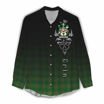 Flannery Irish Clan Women's Casual Shirt with Coat of Arms Erin Go Bragh Celtic Inspired Female - Tartan Vibes Clothing