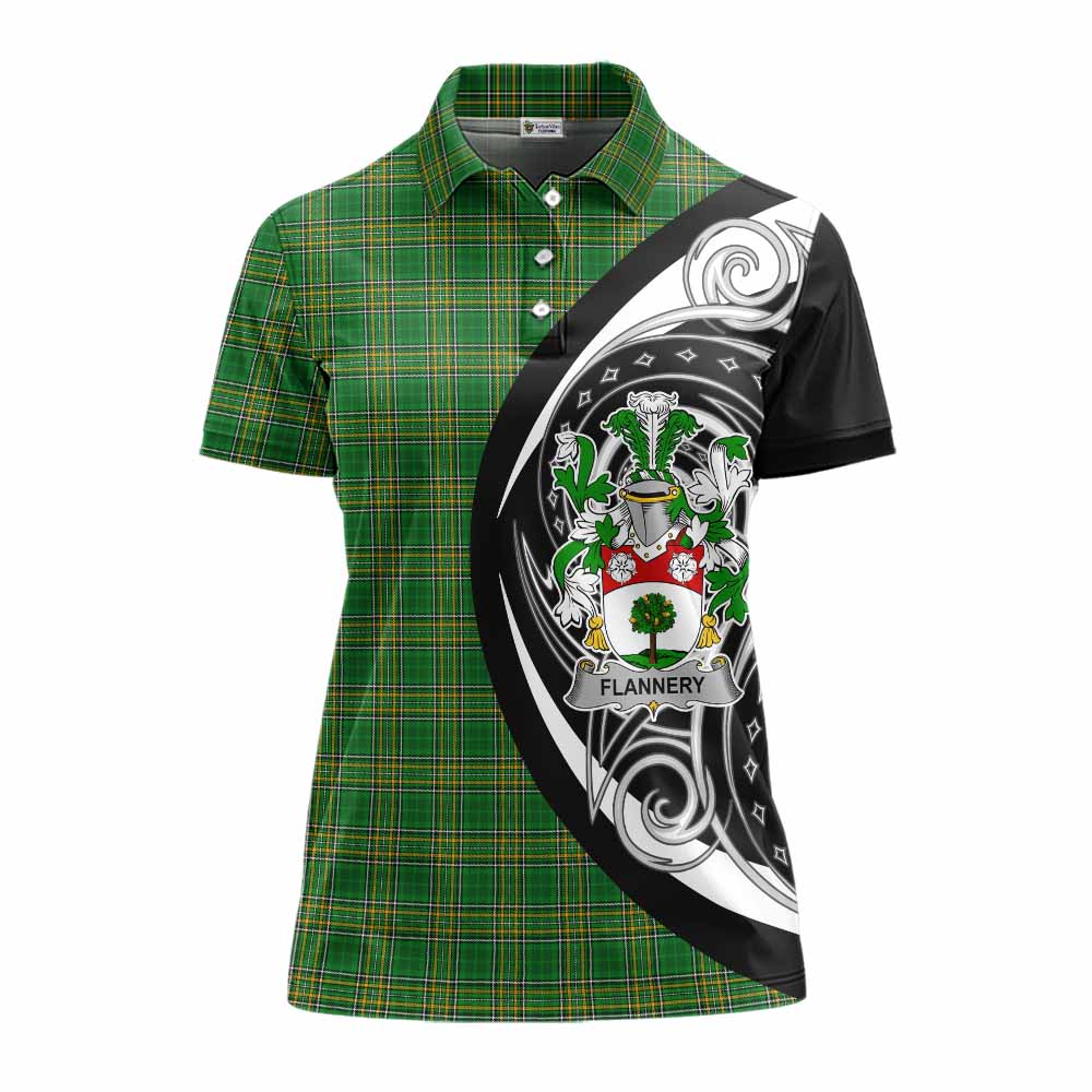 Flannery Irish Clan Women's Polo Shirt Celtic Circle Style Women - Tartan Vibes Clothing