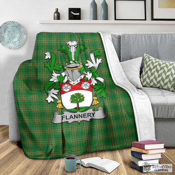 Flannery Irish Clan Tartan Blanket with Coat of Arms - Tartan Vibes Clothing