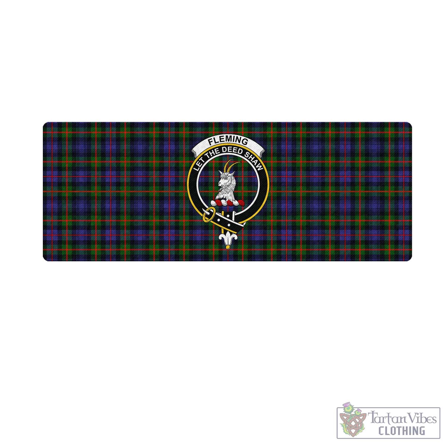 Tartan Vibes Clothing Fleming Tartan Mouse Pad with Family Crest
