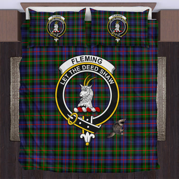 Fleming Tartan Bedding Set with Family Crest