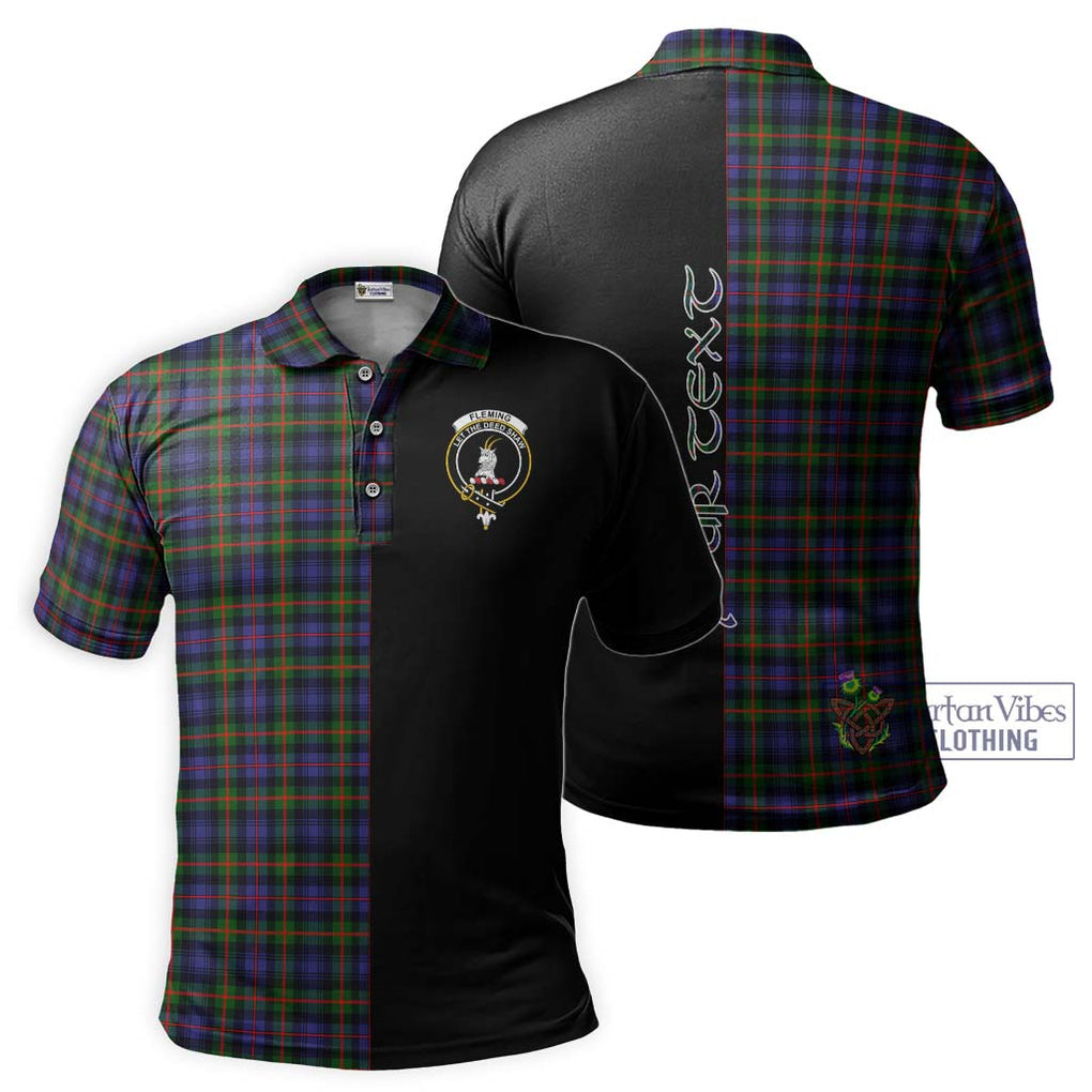 Fleming Tartan Polo Shirt with Family Crest and Half Of Me Style Kid - Tartanvibesclothing Shop