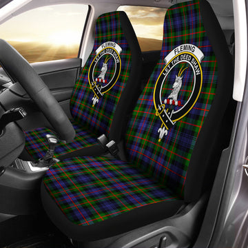 Fleming Tartan Car Seat Cover with Family Crest