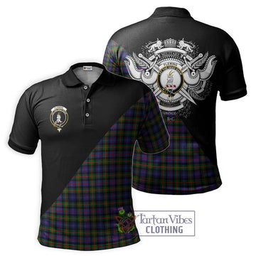 Fleming Tartan Polo Shirt with Family Crest and Military Logo Style Kid - Tartanvibesclothing Shop