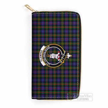 Fleming Tartan Women's Leather Wallet with Family Crest