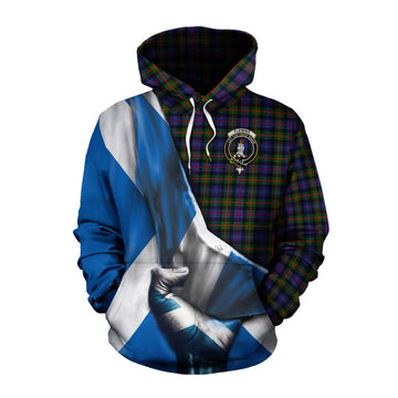 Fleming Tartan Cotton Hoodie with Family Crest Scotland Patriotic Style