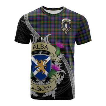 Tartan Vibes Clothing Fleming Tartan Family Crest Cotton T-shirt Lion Rampant Royal Thistle Shield Celtic Inspired