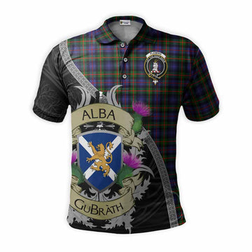 Fleming Tartan Family Crest Polo Shirt Lion Rampant Royal Thistle Shield Celtic Inspired