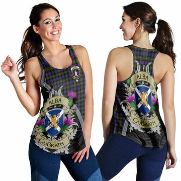 Fleming Tartan Family Crest Women's Racerback Tanks Lion Rampant Royal Thistle Shield Celtic Inspired