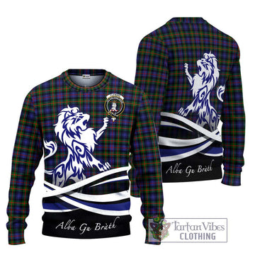 Fleming Tartan Knitted Sweater with Alba Gu Brath Regal Lion Emblem Unisex - Tartanvibesclothing Shop