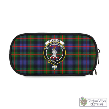 Fleming Tartan Pen and Pencil Case with Family Crest