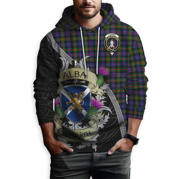 Tartan Vibes Clothing Fleming Tartan Family Crest Hoodie Lion Rampant Royal Thistle Shield Celtic Inspired