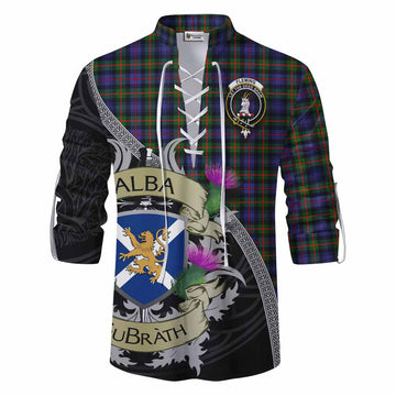 Tartan Vibes Clothing Fleming Tartan Family Crest Ghillie Kilt Shirt Lion Rampant Royal Thistle Shield Celtic Inspired