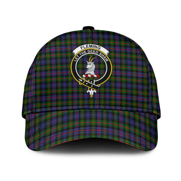 Fleming Tartan Classic Cap with Family Crest