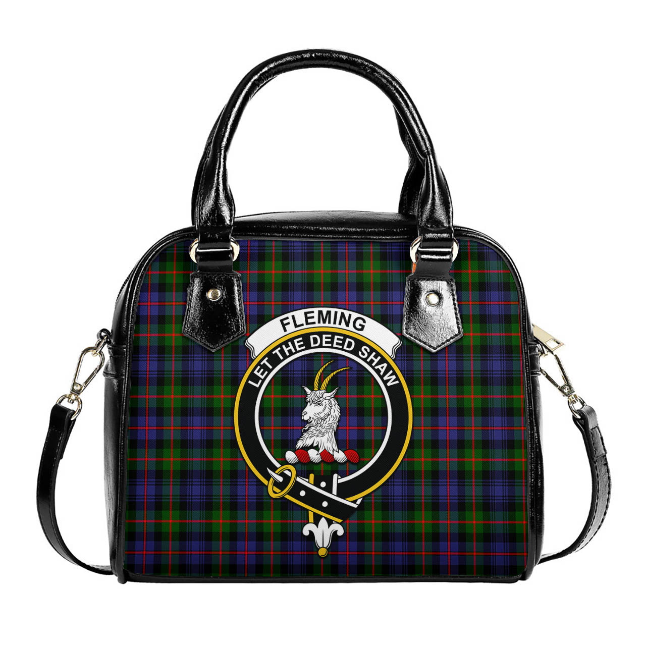 Fleming Tartan Shoulder Handbags with Family Crest One Size 6*25*22 cm - Tartanvibesclothing